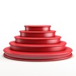 Red podium on a white background, 3d rendering, Ai Generated