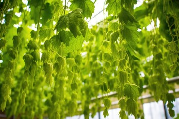 Wall Mural - closeup of green hop plants before being used in beer