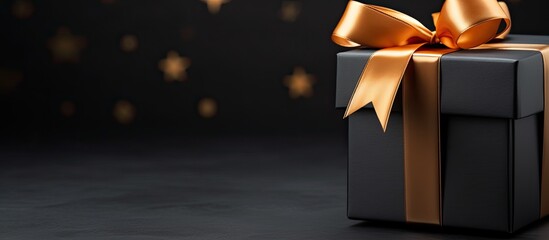 Canvas Print - Close up of gift box with ribbon for Black Friday sale concept