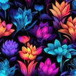 Kolorowe kwiaty nocą