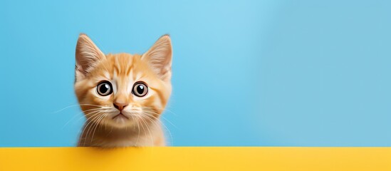 Poster - Adorable pet kitten on a background