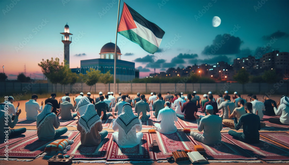 Palestinian Parry Praying for Palestine | Palestine flag Stock Illustration | Adobe Stock
