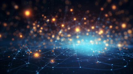 Wall Mural - abstract digital network background, technology and complex engineering concept, generative ai