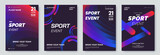 Fototapeta Młodzieżowe - Sport event poster template collection. Sports banner with abstract geometric graphics and place for text. Ideal for promotion, invitation, etc. Vector illustration