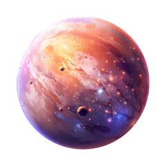 Wall Mural - a fantasy planet isolated on transparent background.