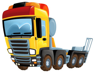 Wall Mural - funny cartoon tow or cargo heavy duty truck isolated illustration for children