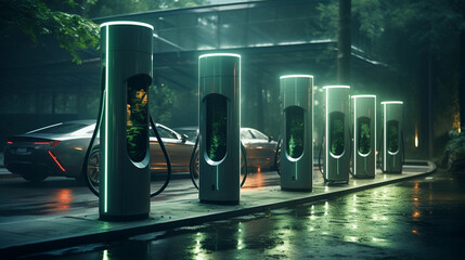 photo of a EV Charging place electric car concept