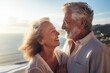 © GoldenART - Happy senior couple on a cruise ship, looking at each other and smiling