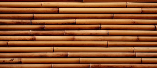 Canvas Print - Faux bamboo pattern on brown backdrop