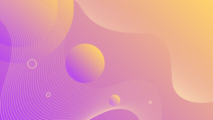 Wall Mural - Modern Abstract Background with ave Fluid Liquid Motion and Orange Purple Gradient Color