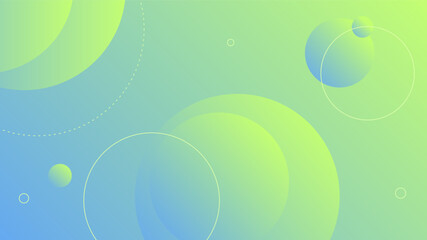 Wall Mural - Modern Abstract Background with Circle Round Motion and Green Blue Gradient Color