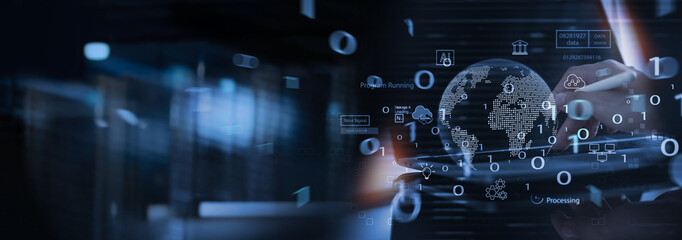 Data science. Innovation technology, digital software development concept. Algorithm and deep learning of AI artificial intelligence, data engineering and global network. data processing technology.