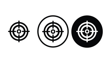 icon Shooting target black outline for web site design 
and mobile dark mode apps 
Vector illustration on a white background