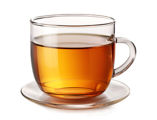Wall Mural - Glass cup of tea isolated