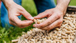 Check wood pellets with your hands