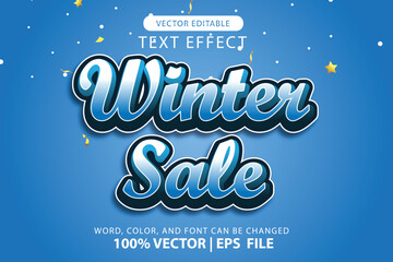 Wall Mural - Vector editable text special winter discount effect, for headline, logotype, promotion in November and December, Christmas and New Year celebrations