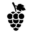 A large grapes symbol in the center. Isolated black symbol
