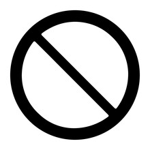 A Large No Parking Sign In The Center. Isolated Black Symbol