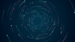 © lersan - Colorful digital dot technology floating rotation in circle like in space with abstract background