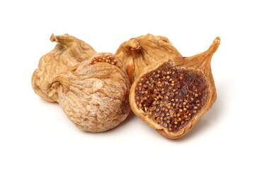 Wall Mural - Dried figs isolated on a white background