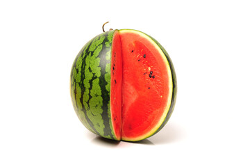 Wall Mural - watermelon and slice isolated on white