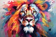 abstract illustration of majestic lion
