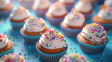 Colourful Cup Cakes With Shallow Depth Of Field