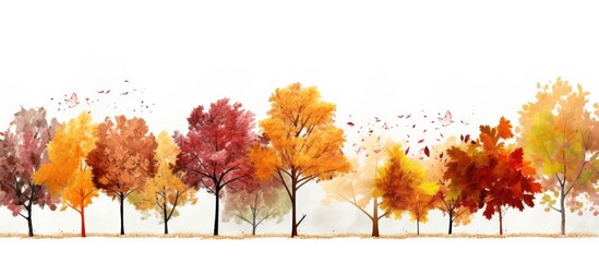 Sticker - Abstract autumn forest texture with colorful tree patterns as a beautiful background