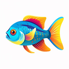 Wall Mural - Drawings of Colorful Fish Artistic Marine Charm