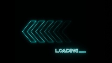 Loading bar, arrow loading bar, neon progress bar