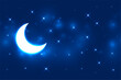 glowing moon and stars night sky background