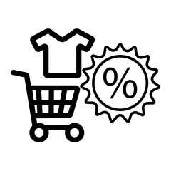 shopping cart and discount icon