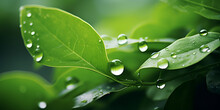 Wet Leaves Photos,Green Leaf With Water Drops,Beautifully Environmental Images,