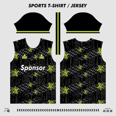 Wall Mural - Vector t-shirt sport design, sublimation jersey, mockup cutting