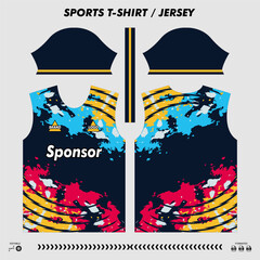 Wall Mural - Vector t-shirt sport design, sublimation jersey, mockup cutting