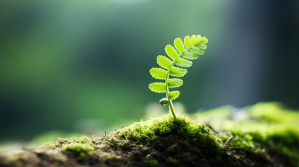 A Young Fern Uncurling - Minimalistic and Clean Image AI Generated