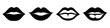 Women lips icons set. Mouth and lips logo design. Sexy female lips symbols.