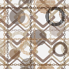 Wall Mural - seamless pattern with abstract geometric shapes	