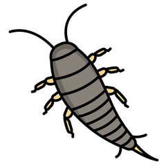 Sticker - silverfish line icon