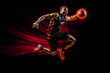 © fadi - basketball player with ball,  basketball player in motion