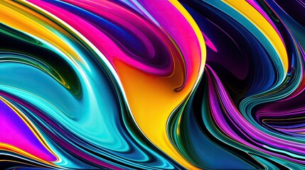 Sticker - background with curved wave of colorful close up