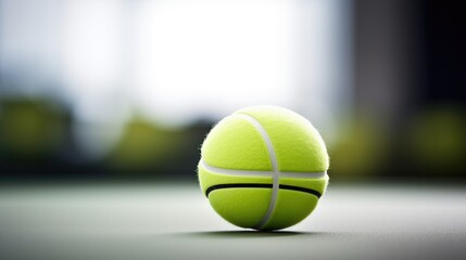 Canvas Print - A tennis ball sitting on top of a table, AI