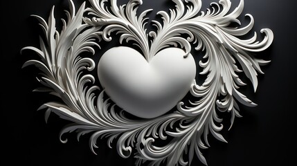 Wall Mural - floral heart background