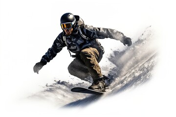 Wall Mural - snowboarder isolated on white illustration