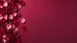 Background with rose petals for Valentine's Day, copy space.