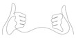 © dhtgstockphoto - two hands thumb up in one line drawing positive gesture minimalism