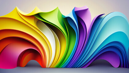 Wall Mural - Abstract background of rainbow on white