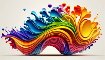 Wall Mural - Abstract background of rainbow on white