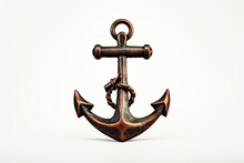 A Brown Anchor Isolated On A White Background