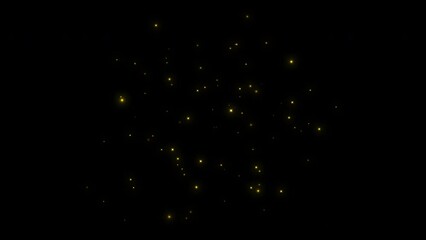 Wall Mural -  Light of fireflies flying glowing loop